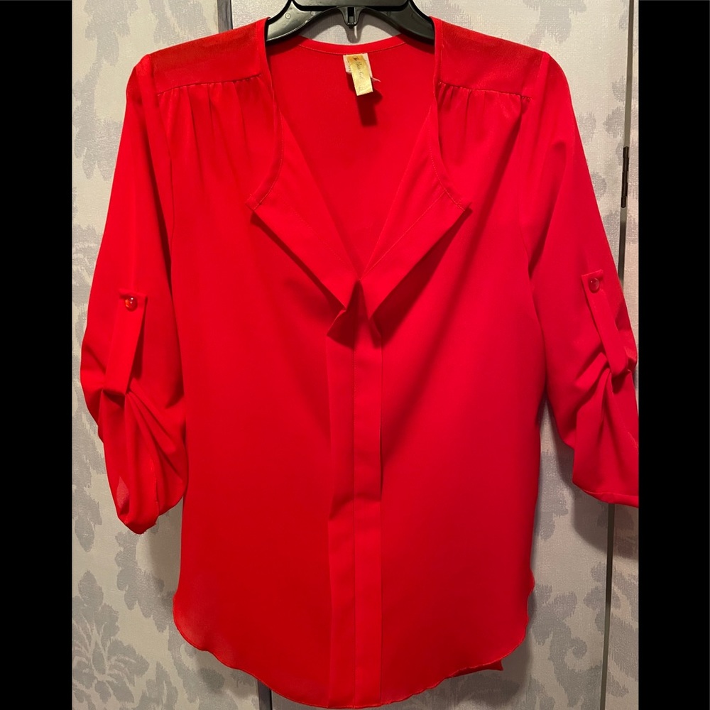 Beautiful red Bee Stitched top